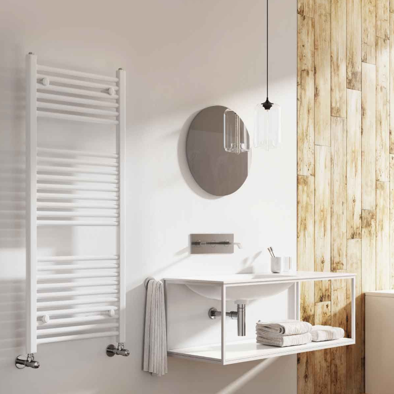 North Carolina 1200x500mm Heated Towel Rail – White