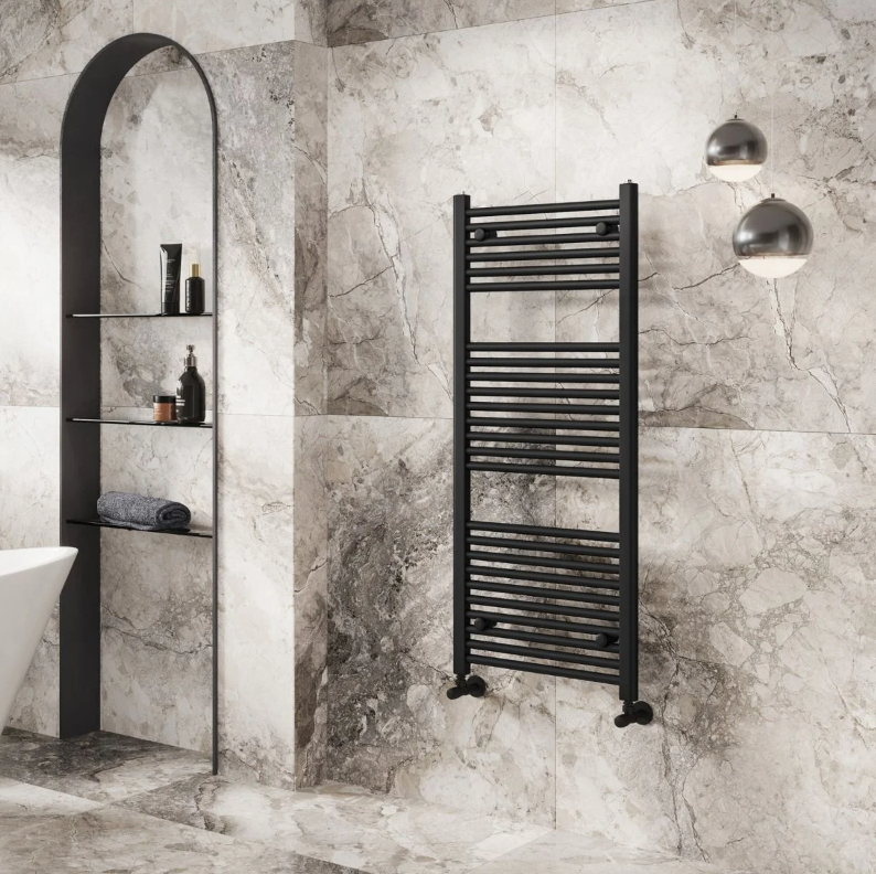 North Carolina 1200x500mm Heated Towel Rail – Matt Black