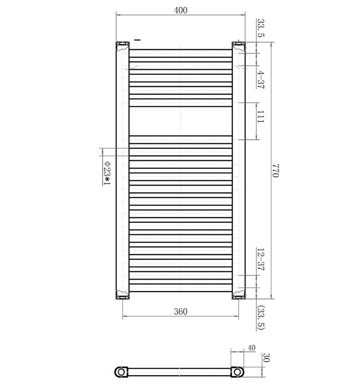 North Carolina 770x400mm Heated Towel Rail – Chrome