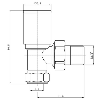 Round Grey Angled Pair of Radiator Valves