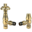 Metal Head Angled Pair of Radiator Valves - Antique Brass N24