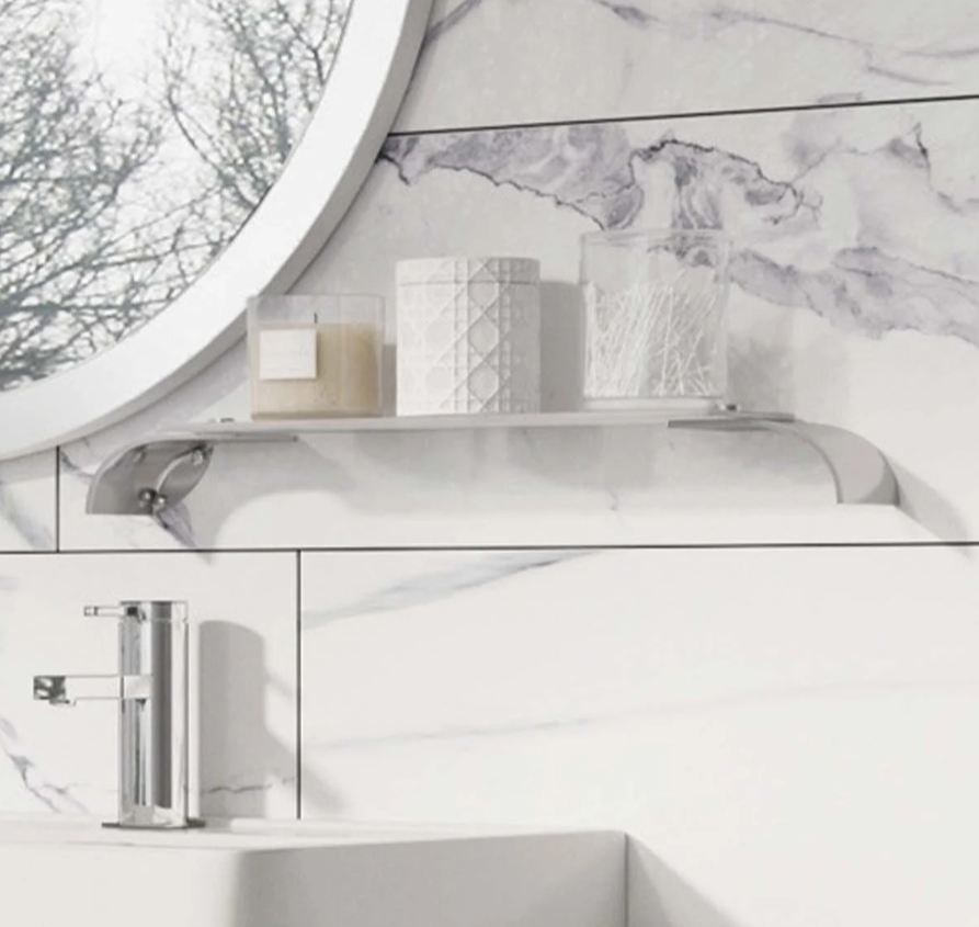 Mississippi 600mm Glass Shelf & Brackets