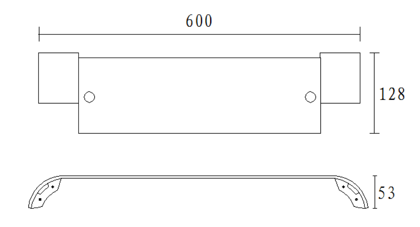 Mississippi 600mm Glass Shelf & Brackets