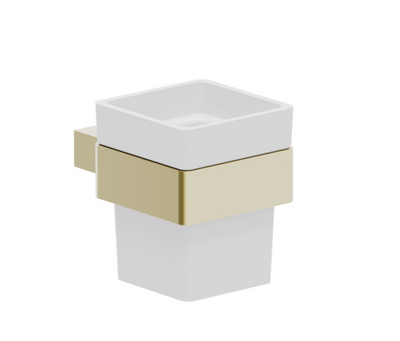 Ellie Toothbrush Tumbler & Holder - Brushed Gold N24