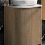 Jack 1000mm Ribbed Floorstanding Vanity Unit with Doors in Natural Oak with Black Worktop N24