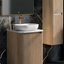 Jack 1000mm Ribbed Floorstanding Vanity Unit with Doors in Natural Oak with Black Worktop N24
