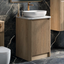 Jack 800mm Ribbed Wall Hung Vanity Unit in Walnut with Black Basin N24