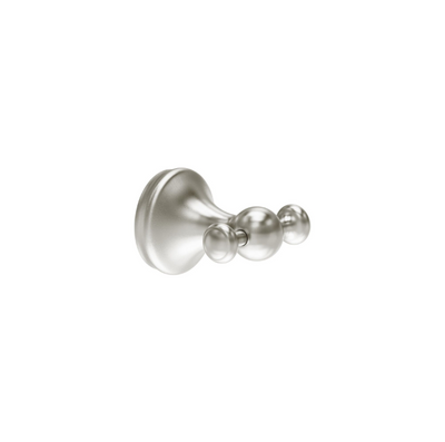 William Traditional Double Robe Hook - Brushed Nickel