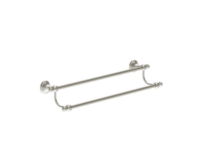William Traditional Double Towel Rail - Brushed Nickel