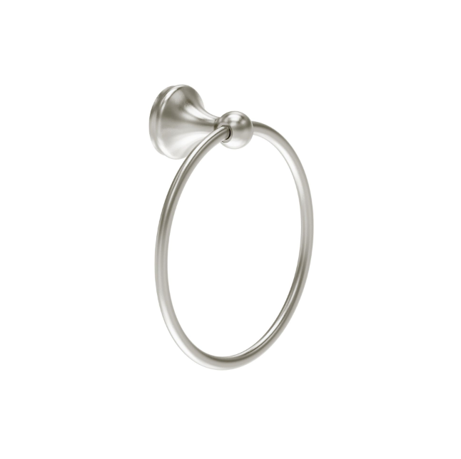 William Traditional Round Towel Ring - Brushed Nickel