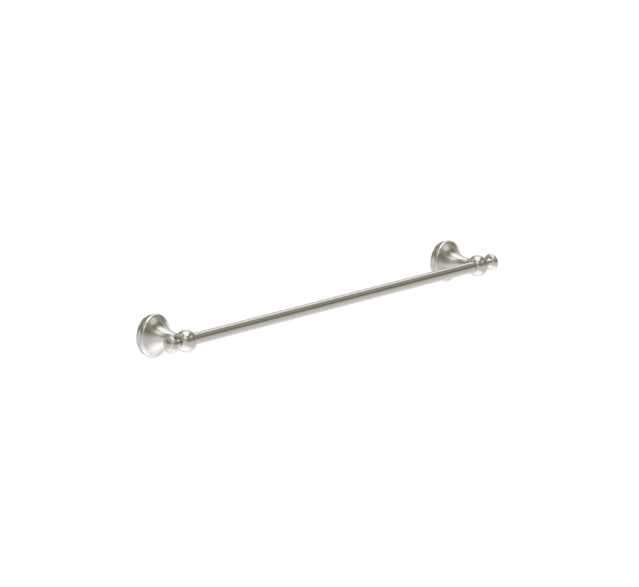 William Traditional Single Towel Rail - Brushed Nickel N24