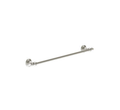 William Traditional Single Towel Rail - Brushed Nickel N24