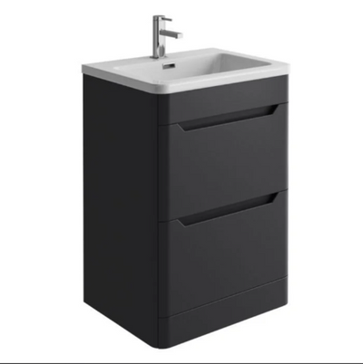 Eon Floor Standing 500mm Vanity Unit in Matt Black N24