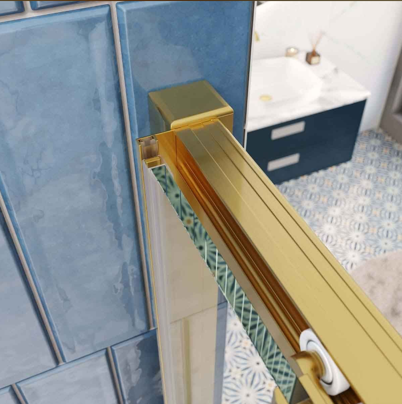 Murphy 1000mm Sliding Shower Door - Brushed Gold