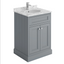 Louise 600mm Vanity Unit in Light Grey with Marble Top and Ceramic Basin