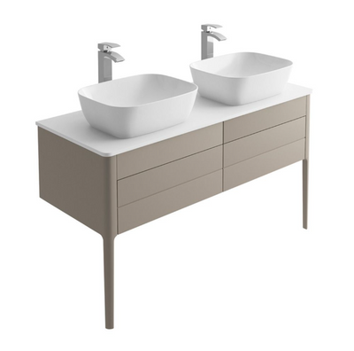 Sarah 1200mm Vanity Unit in French Grey inc worktop with 2 tap holes
