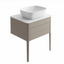 Sarah 650mm Vanity Unit in French Grey inc worktop with no tap holes