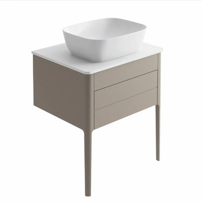 Sarah 650mm Vanity Unit in French Grey inc worktop with no tap holes