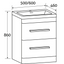 Elsa 600mm Floor Standing Vanity Unit & Basin in Textured Black with Gunmetal Handles