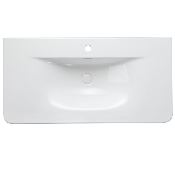 Jack 1000mm Ribbed Floorstanding Vanity Unit with Doors in White with Gloss White Ceramic Basin N24