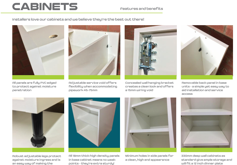MATT SLAB 7 Piece Kitchen Unit Example Pack 4 Colour Door Options