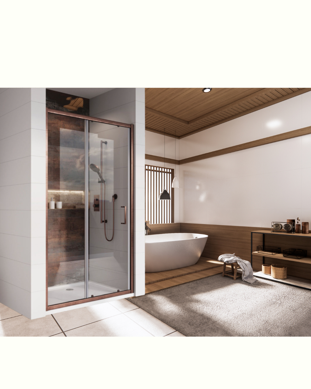 Murphy 1200mm Sliding Shower Door - Brushed Bronze N24
