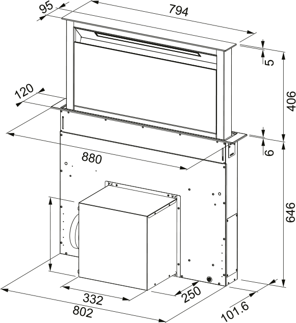Franke Downdraft FDW 908 IB XS Black Glass 110.0365.588