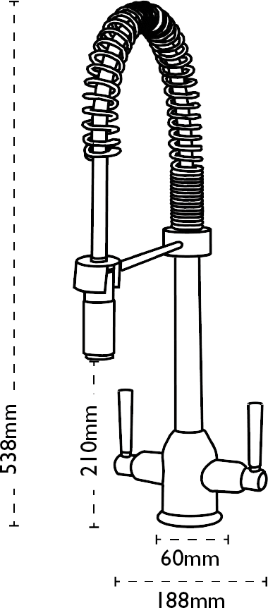 Carron Phoenix Dante Pro Pull‑Out Nozzle – Chrome