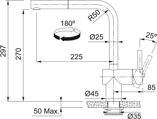 Franke Atlas Sensor Pull-Out Tap – Stainless Steel