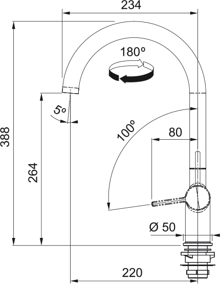 Franke Active J Swivel Spout Matt Black 115.0653.398