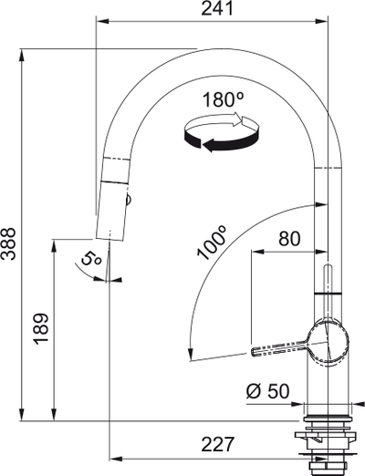 Franke Active J Spout Dual Spray Pull Down MB 115.0653.404