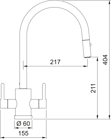 Franke Krios J Spout Pull Out Spray Chrome 115.0711.515