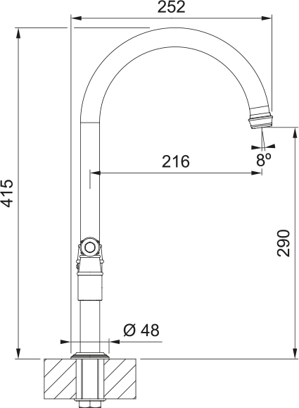 Franke Gloriana Classic Bridge Lever BR 115.0712.047