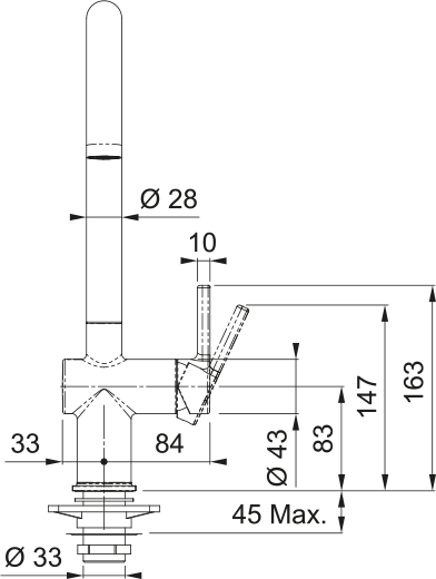 Franke Active J Swivel Spout Chrome 115.0653.395