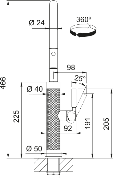 Franke Mythos Masterpiece J Pull Down Spray GLD 115.0711.558