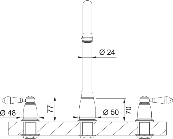 Franke Gloriana Classic J Spout 3-Part BR  115.0712.044