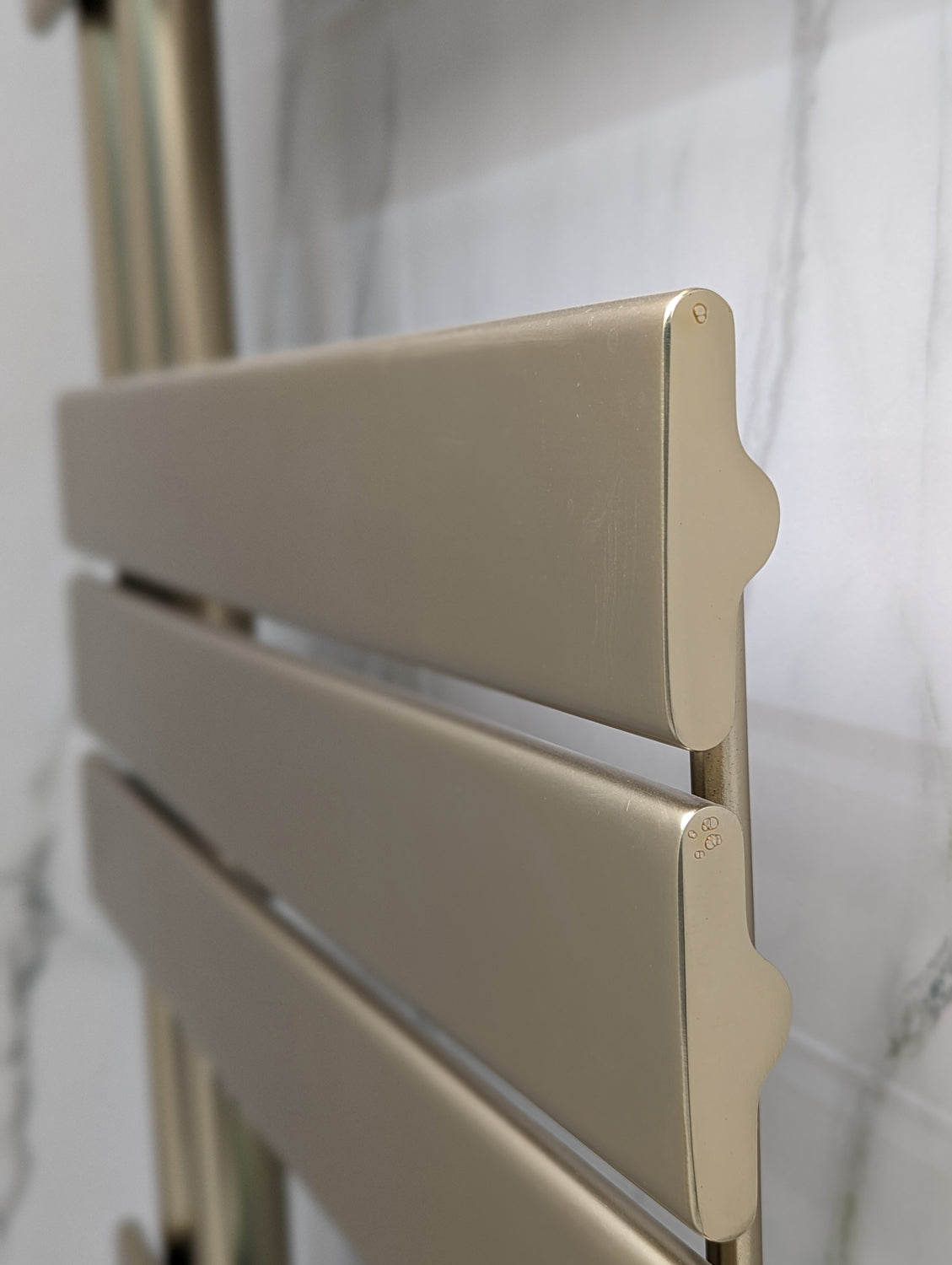 Alpha Brushed Gold Heated Towel Rail - 1080x550mm