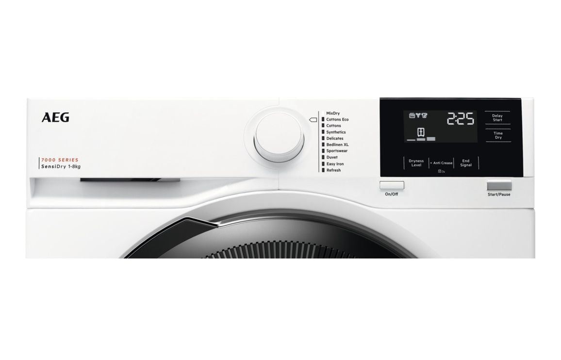 AEG TR718L4B F/S 8kg Heat Pump Condenser Dryer - White