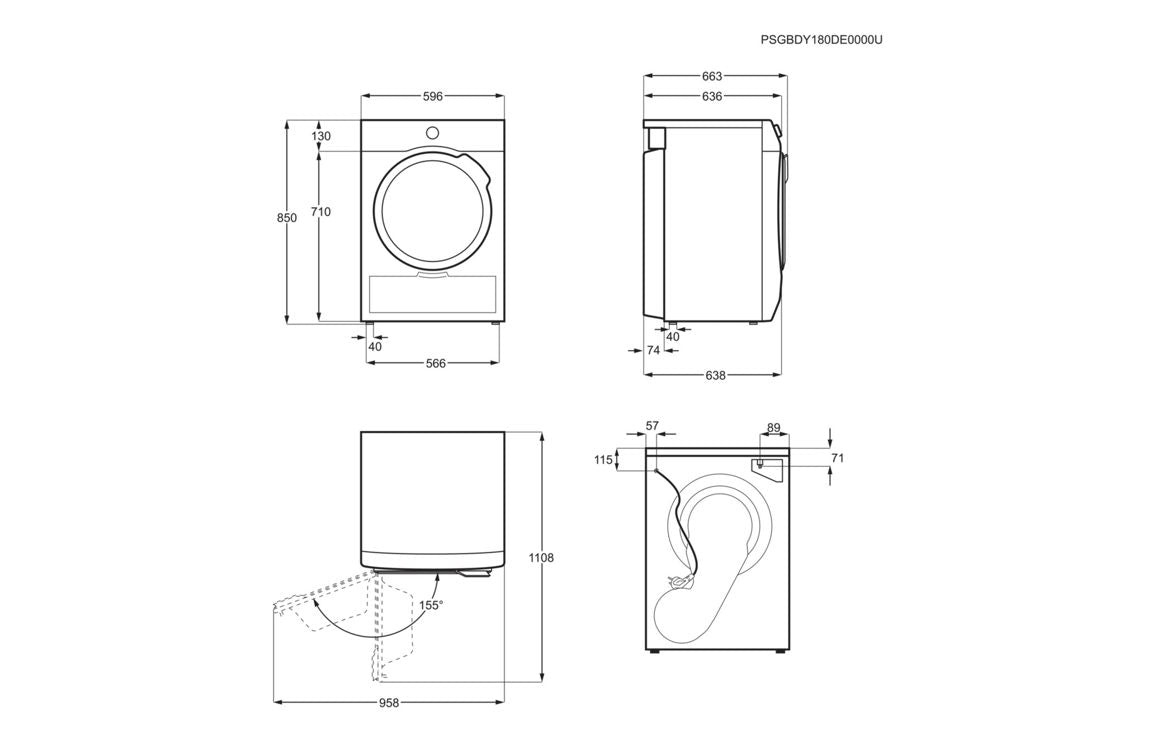 AEG TR718L4B F/S 8kg Heat Pump Condenser Dryer - White