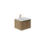 Jack 800mm Ribbed Wall Hung Vanity Unit in Walnut with Black Basin N24