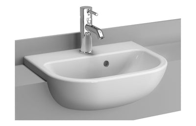 VitrA S20 450x350mm 1TH Semi Recessed Basin - White VTPB1026