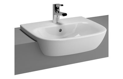 VitrA Zentrum 495x425mm 1TH Semi Recessed Basin - White VTPB1022