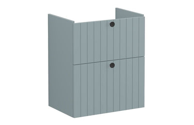 VitrA Root Groove 60cm 2 Drawer Slim Washbasin Unit - Matt Fjord Green & Basin