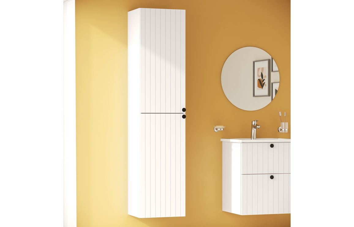 VitrA Root Groove 40cm 2 Door Tall Unit (LH Hinge) - Matt White  VTFT1550