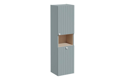 VitrA Root Groove 40cm 2 Door Semi-Tall Unit w/Laundry Basket (RH Hinge) - Matt Fjord Green VTFT1560