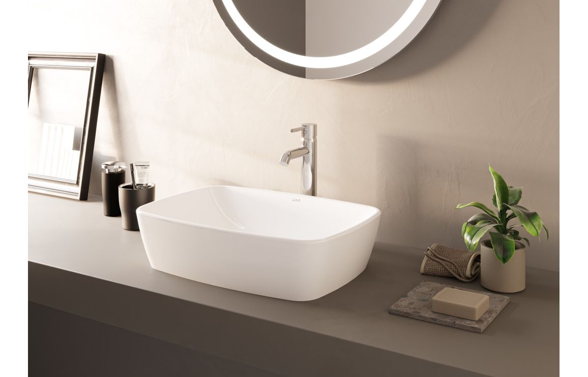 VitrA Shift 545x375mm 0TH Basin (No Overflow) - White VTPB0022