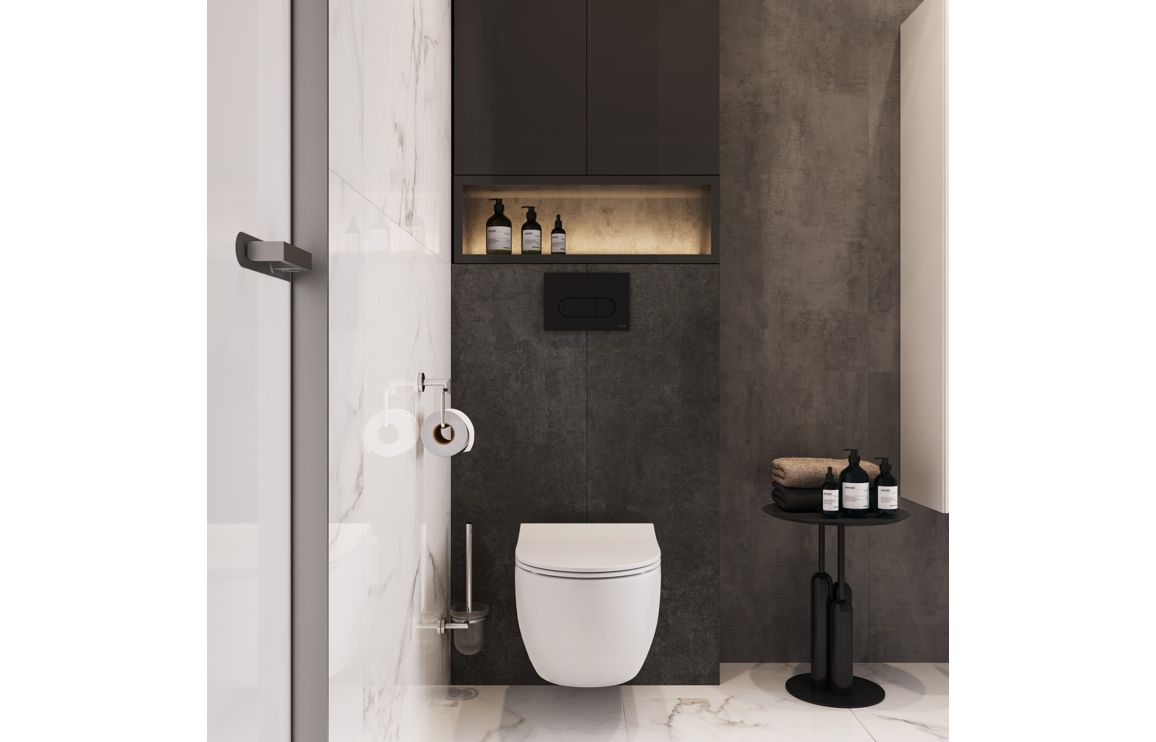 VitrA Loop Round Flush Plate - Matt Black VTAC0230