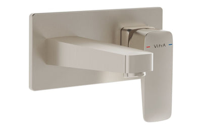 VitrA Root Square Wall Mounted Basin Mixer - Brushed Nickel VTTS1336