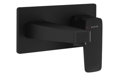 VitrA Root Square Wall Mounted Basin Mixer - Matt Black VTTS1314