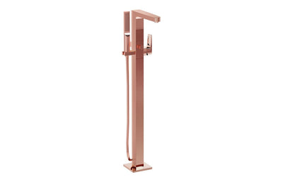 VitrA Root Square Floor Standing Bath/Shower Mixer - Soft Copper  VTTB1080